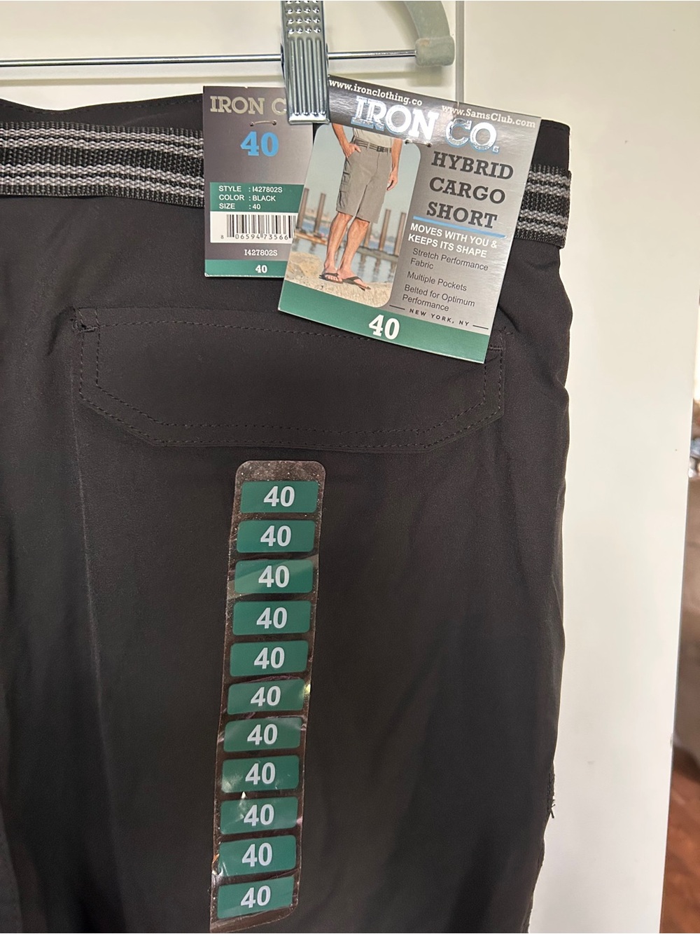 Iron Co. Hybrid Cargo Shorts in Black - Men's Utility Stretch